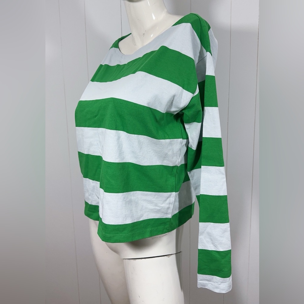 J Crew Relaxed long-sleeve boatneck T-shirt in stripe Size Small - Picture 5 of 14